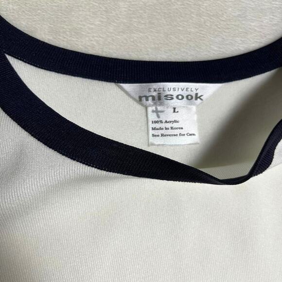 Misook Minimalist Tank Women's L Elegant Black on White Quiet Luxury Great Feel - Picture 3 of 8